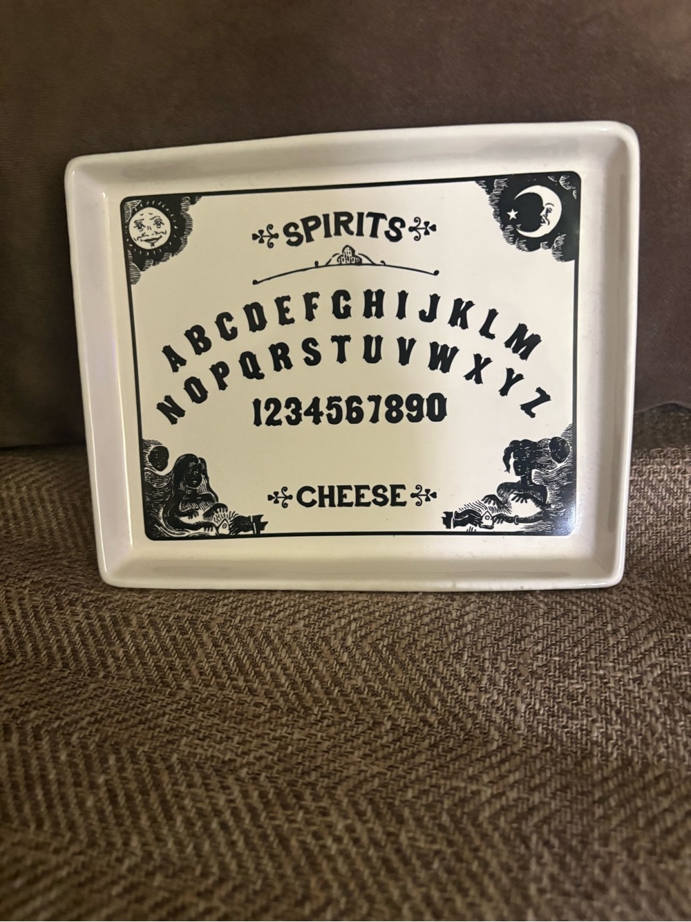 Black and White Ouija Board Decorative Tray